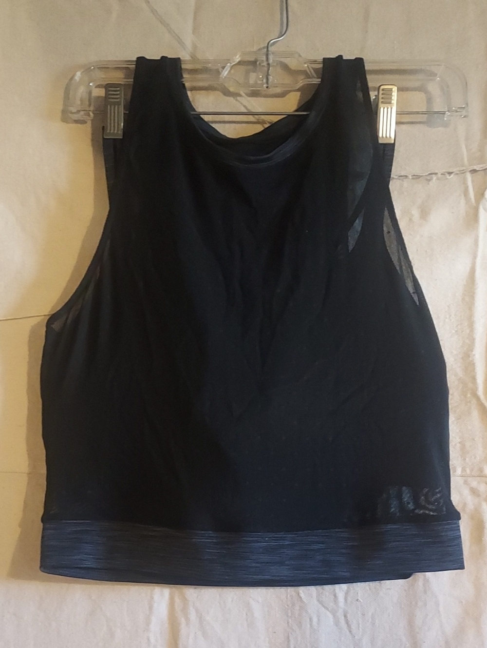 Zyia Active 2 Piece Black Women's Mesh Tank Top With Matching Sports Bra